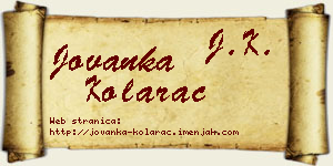 Jovanka Kolarac vizit kartica